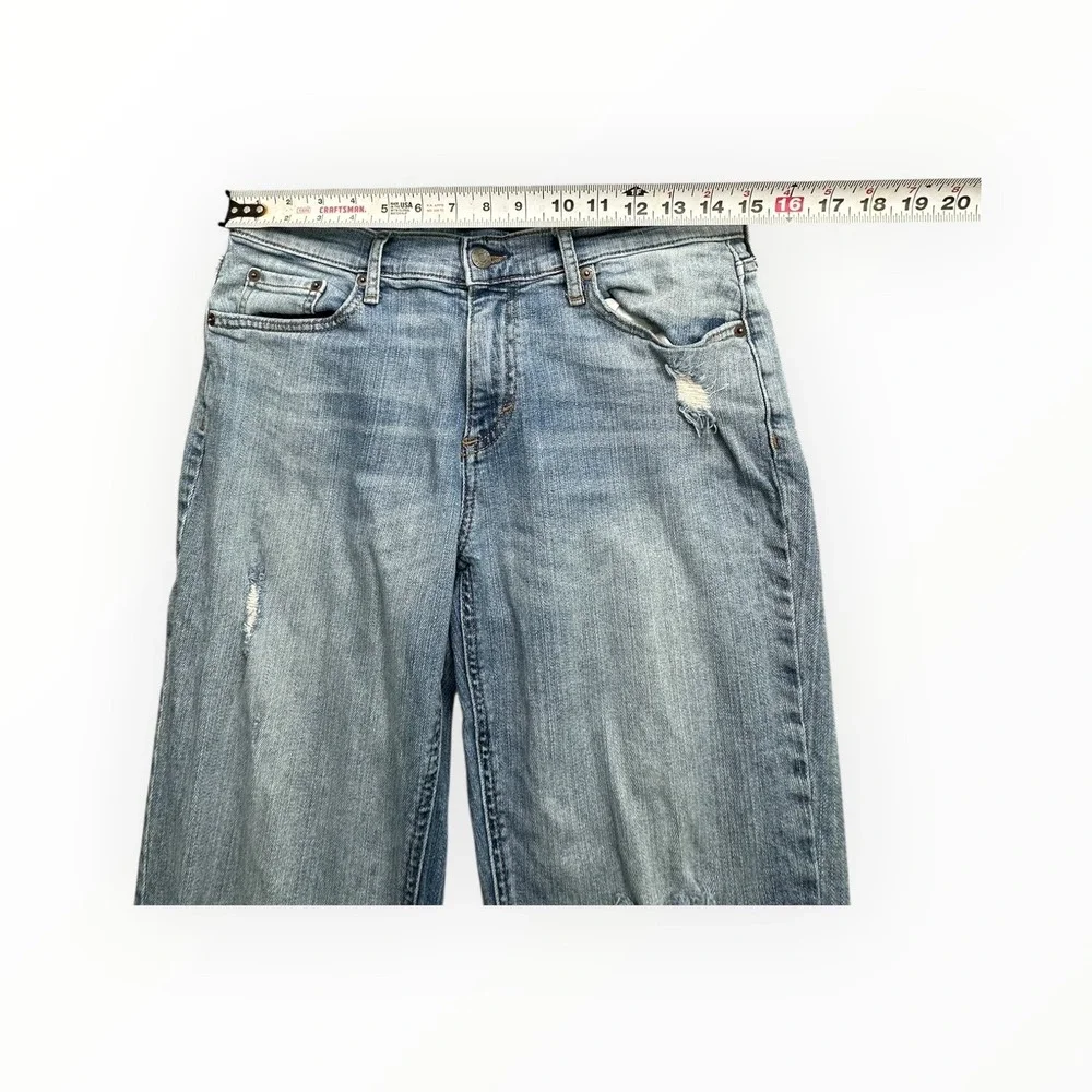 Banana Republic Girlfriend Jeans Womens 28/6P Light Wash Distressed Denim Petite